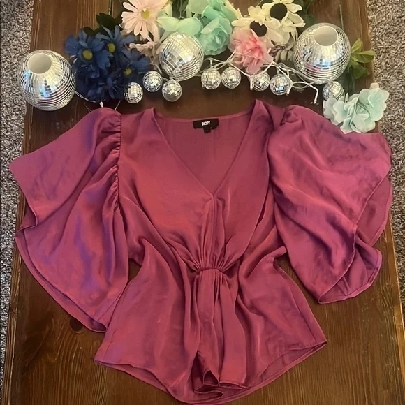 DKNY Women's Magenta Blouse - Picture 1 of 10